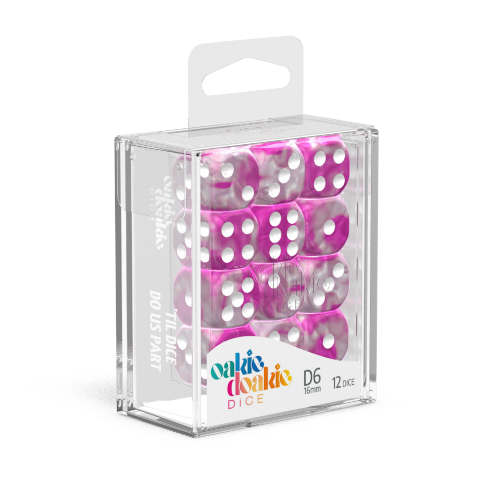 Oakie Doakie Dice D6 16 mm GemiDice - Magnolia (12)