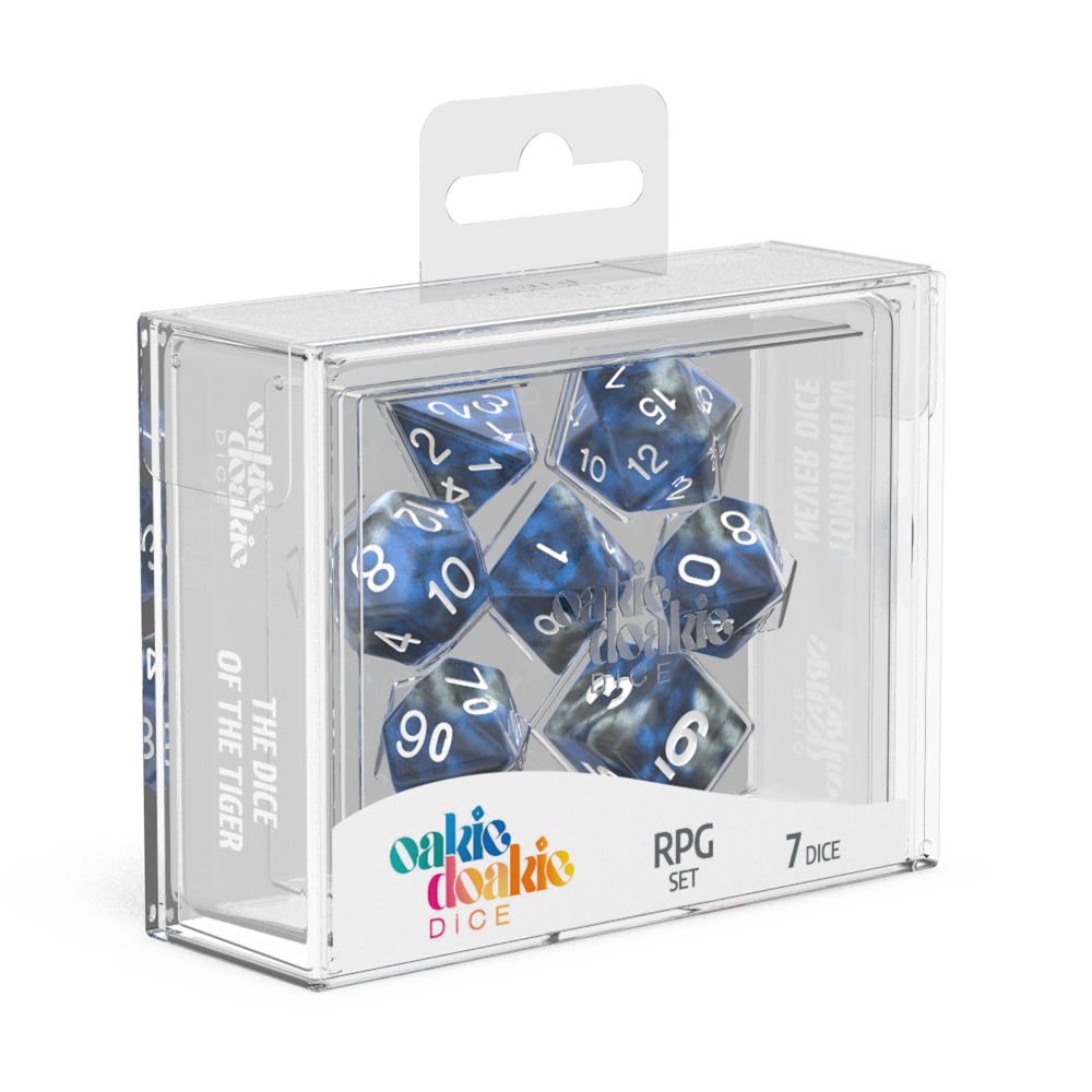 Oakie Doakie Dice RPG Set GemiDice - Liquid Steel (7)