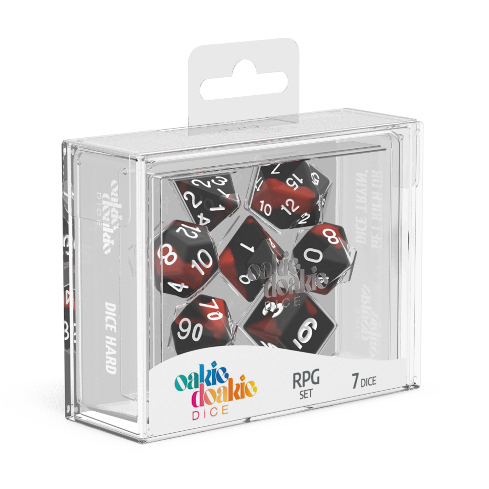 Oakie Doakie Dice RPG Set Glow in the Dark - Lava (7)