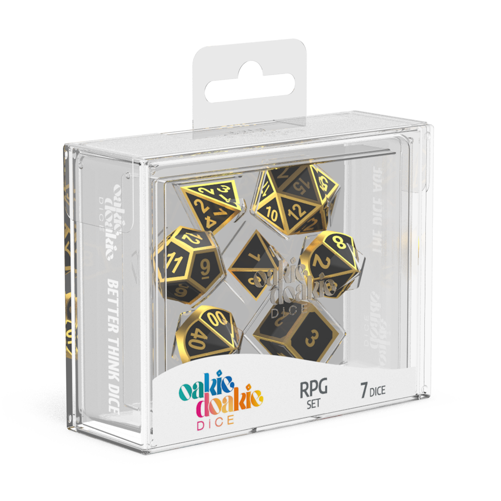 Oakie Doakie Dice RPG Set Metal Dice - Alchemy Gold (7)