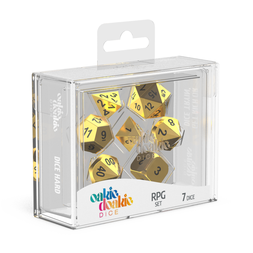 Oakie Doakie Dice RPG Set Metal Dice - Aurym (7)