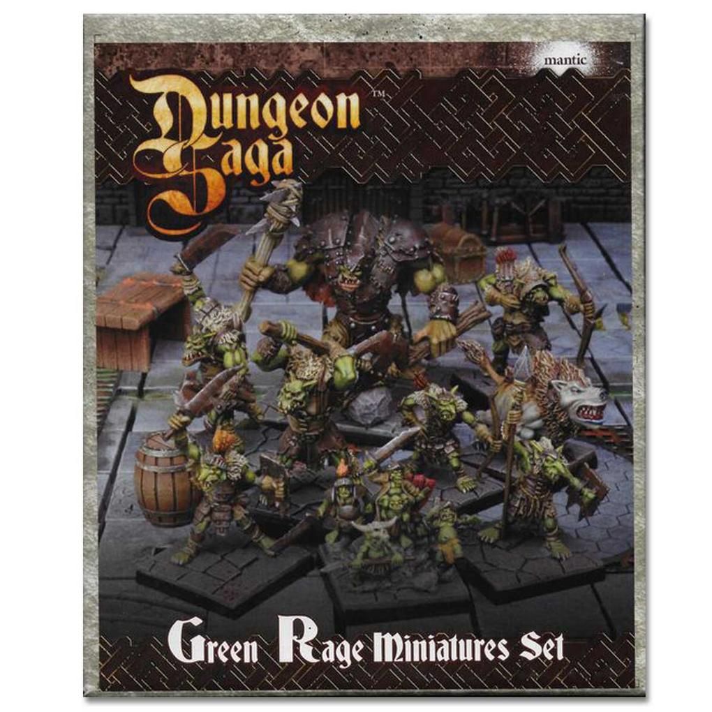 Dungeon Saga Green Rage Miniatures Set