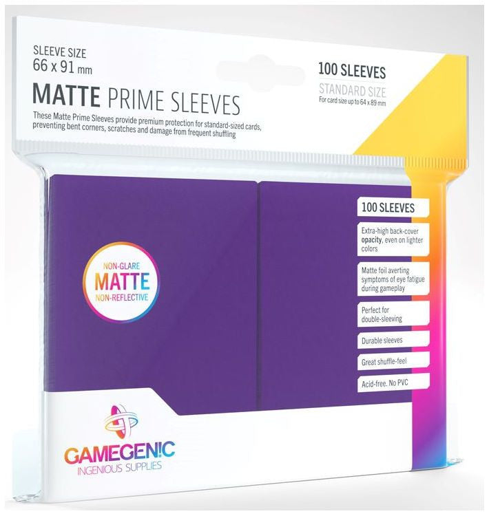 Gamegenic Matte Prime Card Sleeves Purple (66mm x 91mm) (100 Sleeves Per Pack)