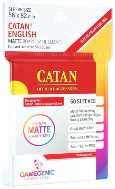 Gamegenic Matte Board Game Sleeves - Catan English (56mm x 82mm) (50 Sleeves per Pack)