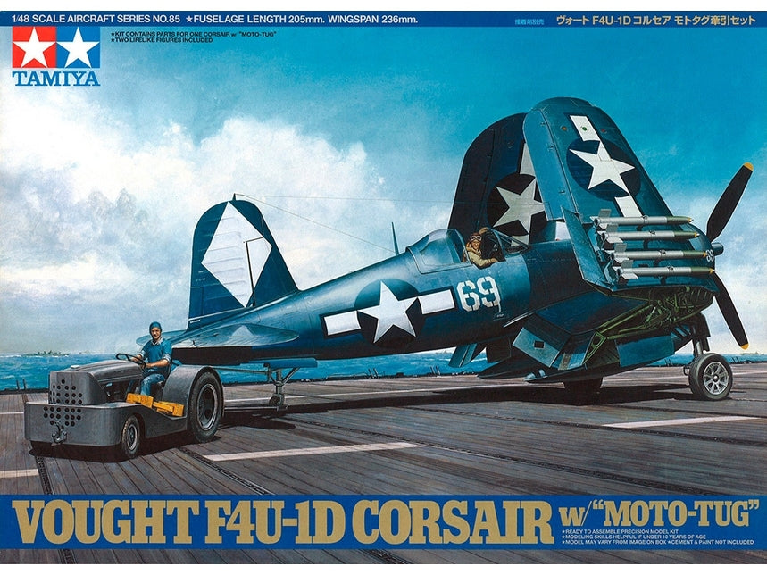 Tamiya - 61085 - 1/48 F4U-1D Corsair with 'Moto-Tug'