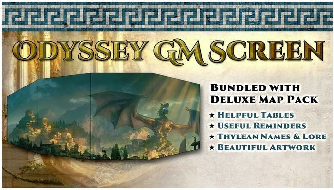 Odyssey of the Dragonlords RPG GM Screen and Map