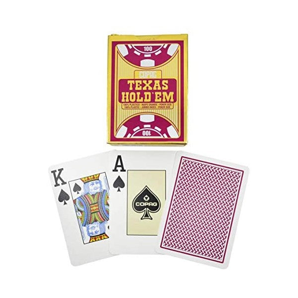 Copag Texas Hold'Em Gold Jumbo Index Playing Cards - Red