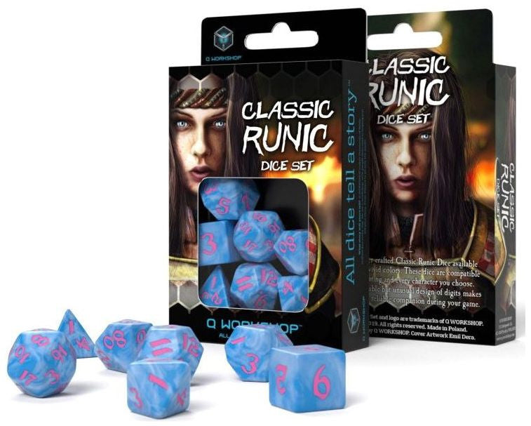 Classic Ruinc Dice Set - Glacier and Pink (set of 7)