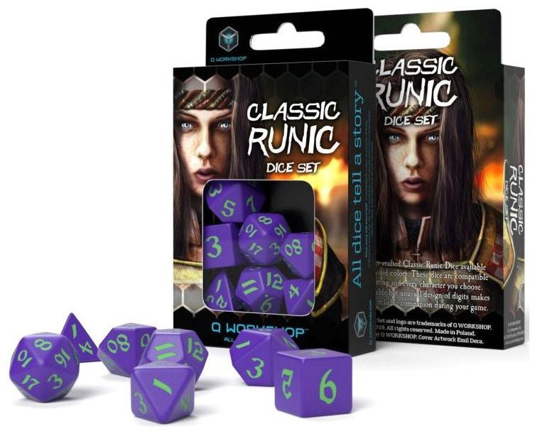 Classic Ruinc Dice Set - Purple and Green (set of 7)