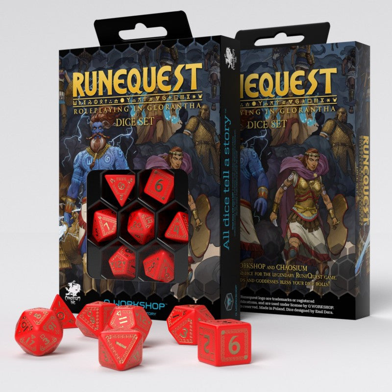RuneQuest Dice Set - Red and Gold (set of 7)
