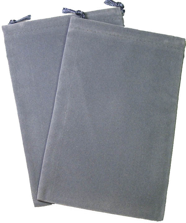 Dice Bag Suedecloth Large Grey