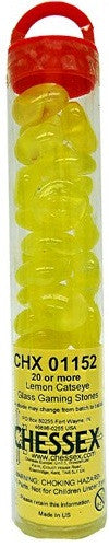 Gaming Stones Yellow Catseye Glass Stones (Qty 40) in 5 1/2" Tube