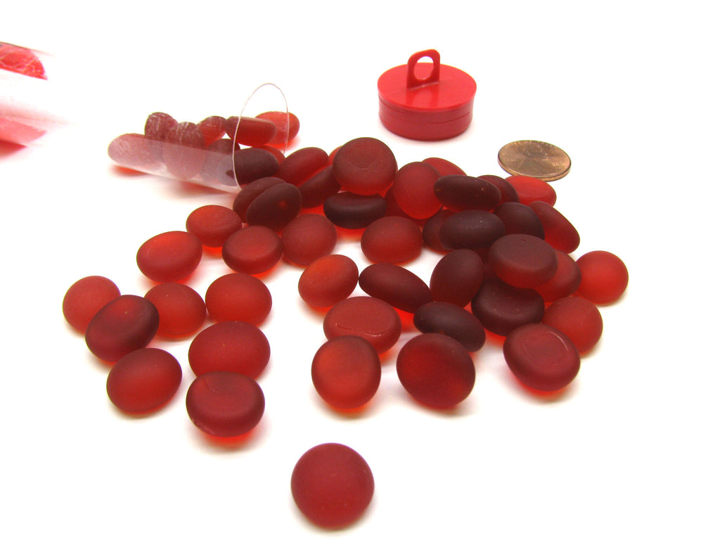 Gaming Stones Crystal Red Frosted Glass Stones (Qty 23-27) in 4" Tube