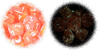 D7-Die Set Dice Festive Dahlia/White (7 Dice in Display)