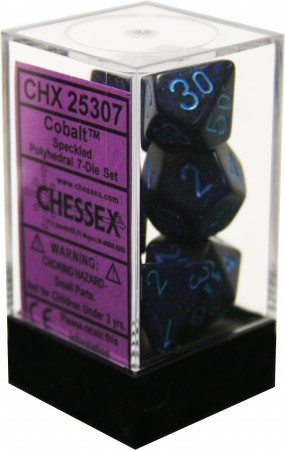 D7-Die Set Dice Speckled Polyhedral Cobalt (7 Dice in Display)