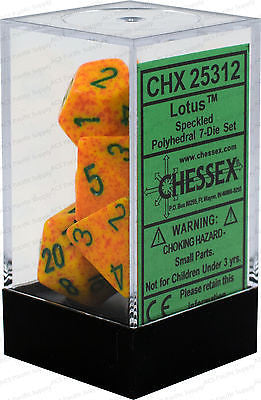 CHX 25312 D7-Die Set Dice Speckled Polyhedral Lotus (7 Dice in Display)