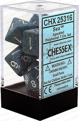 CHX 25316 D7-Die Set Dice Speckled Polyhedral Sea (7 Dice in Display)