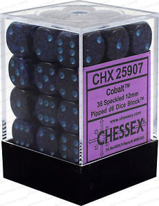 D6 Dice Speckled 12mm Cobalt Dice Block (36 Dice in Display)