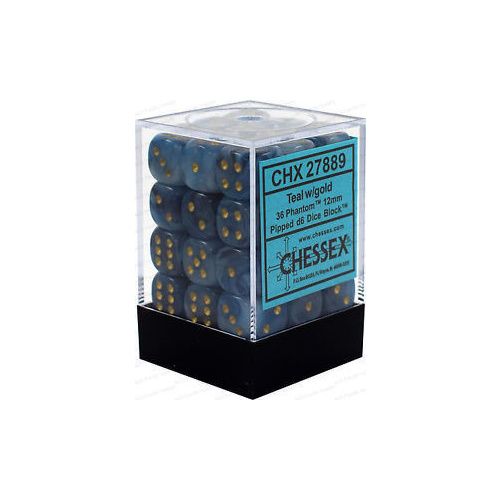 CHX 27889 Phantom 12mm d6 Teal/Gold Block (36)