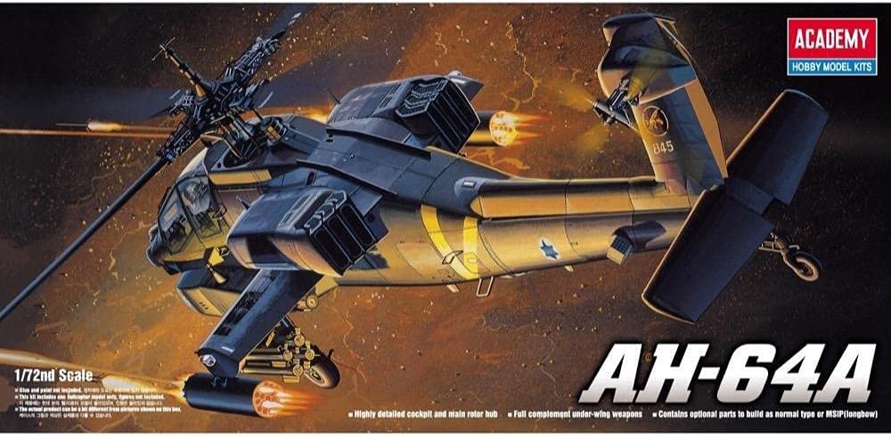 Academy 1/72 AH-64A Apache Plastic Model Kit - 12488