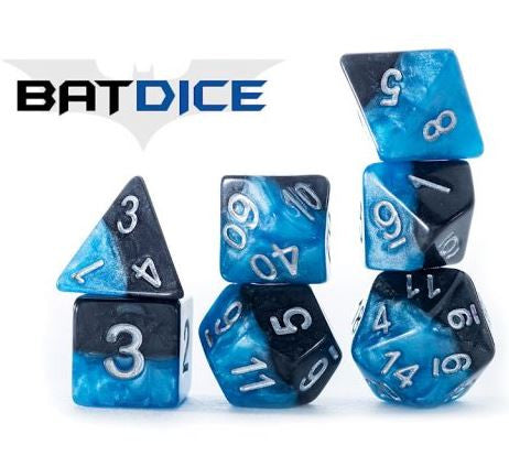 Halfsies Dice - Bat 7 Dice Polyhedral Set