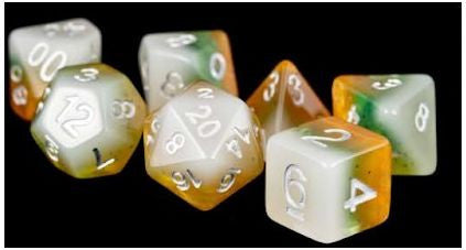 MDG Polyhedral Resin Dice Set - Kiwi - 665