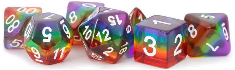 MDG Polyhedral Resin Dice Set - Translucent Rainbow