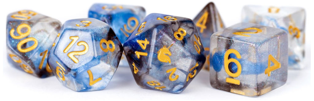 MDG Unicorn Resin Polyhedral Dice Set - Arctic Storm - 706