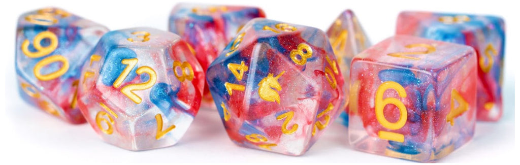 MDG Unicorn Resin Polyhedral Dice Set - Cosmic Carnival