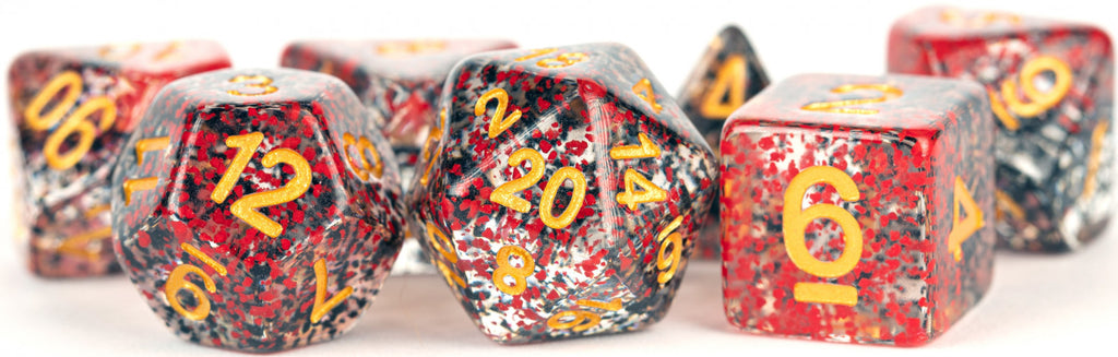 MDG Digital Resin Dice Set 16mm - Particle Dice: Red/Black