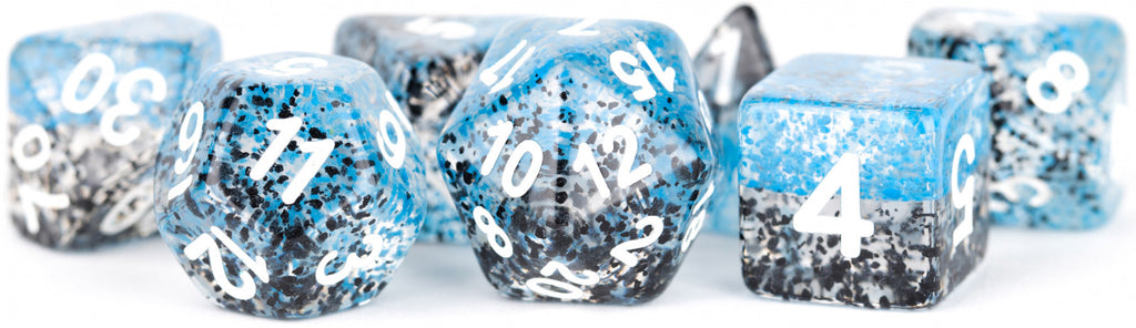 MDG Resin Dice Set 16mm - Particle Dice: Blue/Black