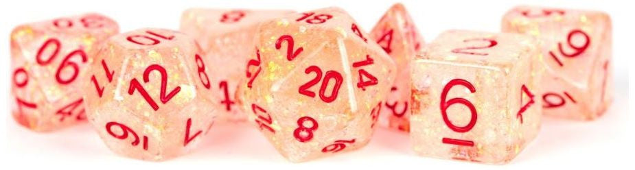 MDG Resin Flash Dice Set 16mm Polyhedral - Red