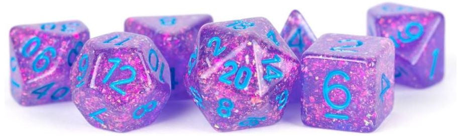 MDG Resin Polyhedral Dice Set  - Flash Purple