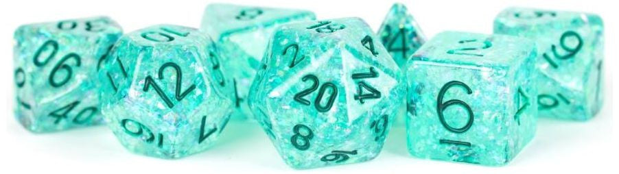 MDG Resin Flash Dice Set 16mm Polyhedral - Teal