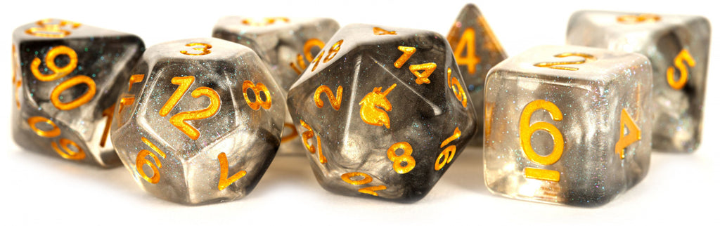 MDG Unicorn Resin Polyhedral Dice Set - Rogue Rage - 717