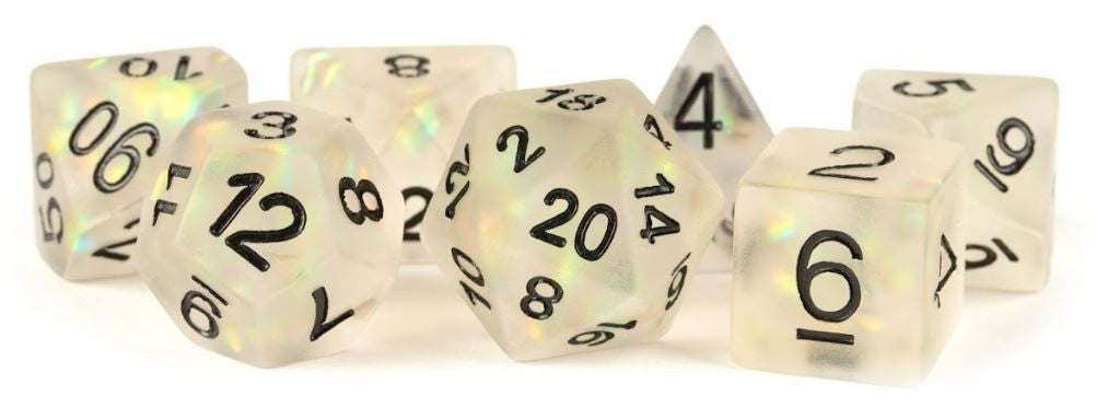 MDG Resin Polyhedral Dice Set  - Icy Opal Clear