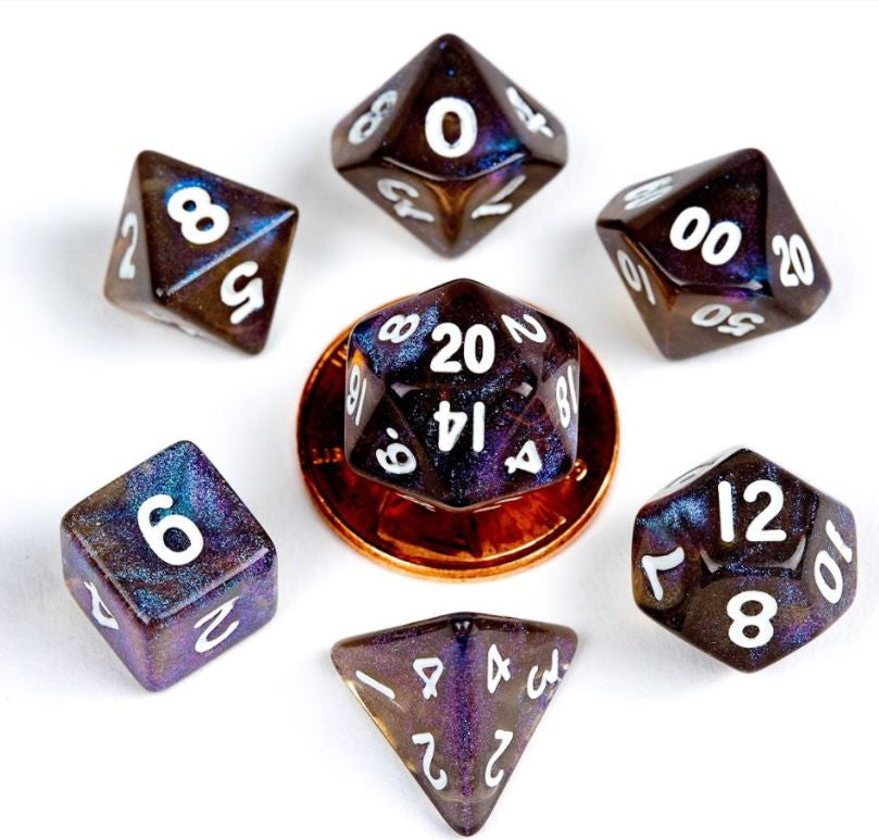 MDG Acrylic 10mm Polyhedral Dice Set - Stardust  Galaxy