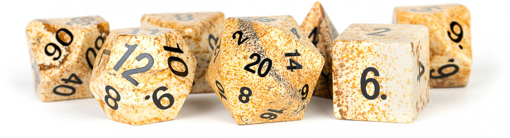 MDG Gemstone 16mm Polyhedral Dice Set - Picture Jasper