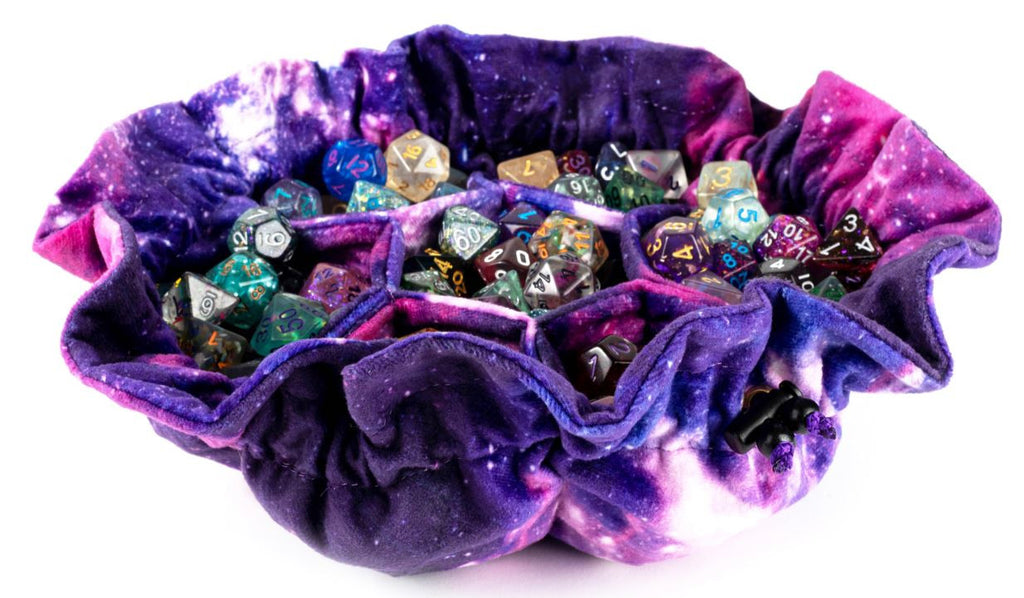 MDG Velvet Compartment Dice Bag with Pockets - Nebula