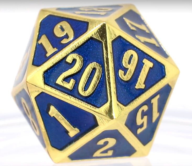 Die Hard Dice Metal MTG Roll Down Counter - Shiny Gold Sapphire (Single)