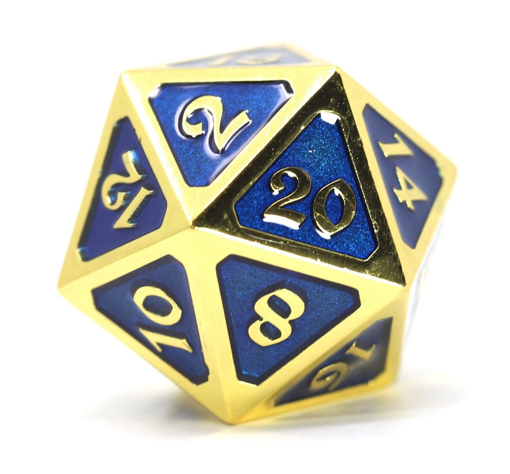 Die Hard Dice Metal MTG Roll Down Counter - Brilliant Gold Sapphire (Single)