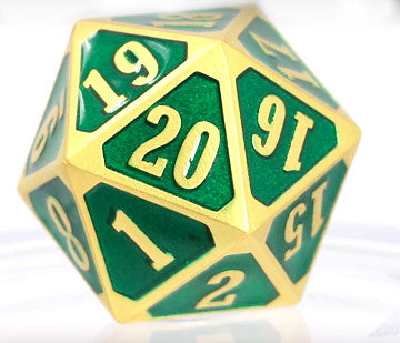 Die Hard Dice Metal MTG Roll Down Counter - Brilliant Gold Emerald (Single)