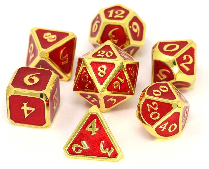 Die Hard Dice Metal Set Polyhedral - Mythica Satin Gold Ruby