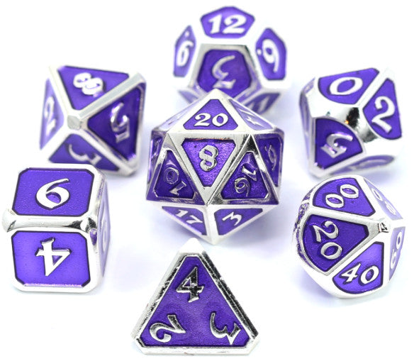 Die Hard Dice Metal Set Polyhedral - Mythica Platinum Amethyst