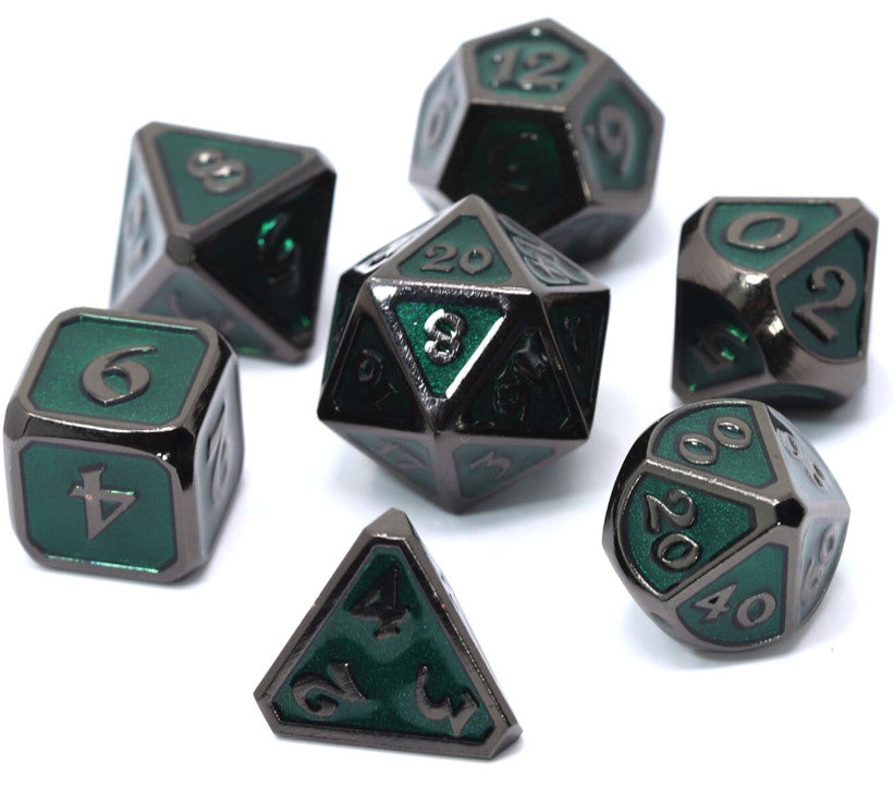 Die Hard Dice Metal Set Polyhedral - Mythica Sinister Emerald - M0102030