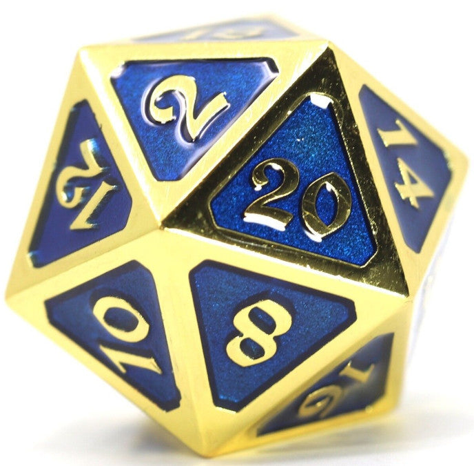 D20 Die Hard Dice Metal - Mythica Gold Sapphire (Single)