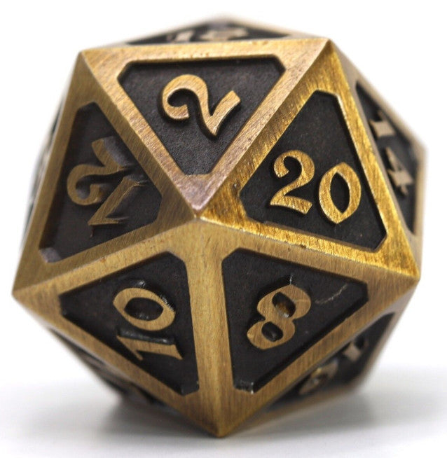 D20 Die Hard Dice Metal - Mythica Battleworn Gold (Single)