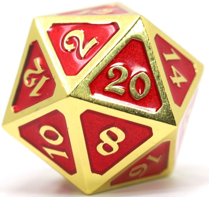 D20 Die Hard Dice Metal - Mythica Gold Ruby (Single)