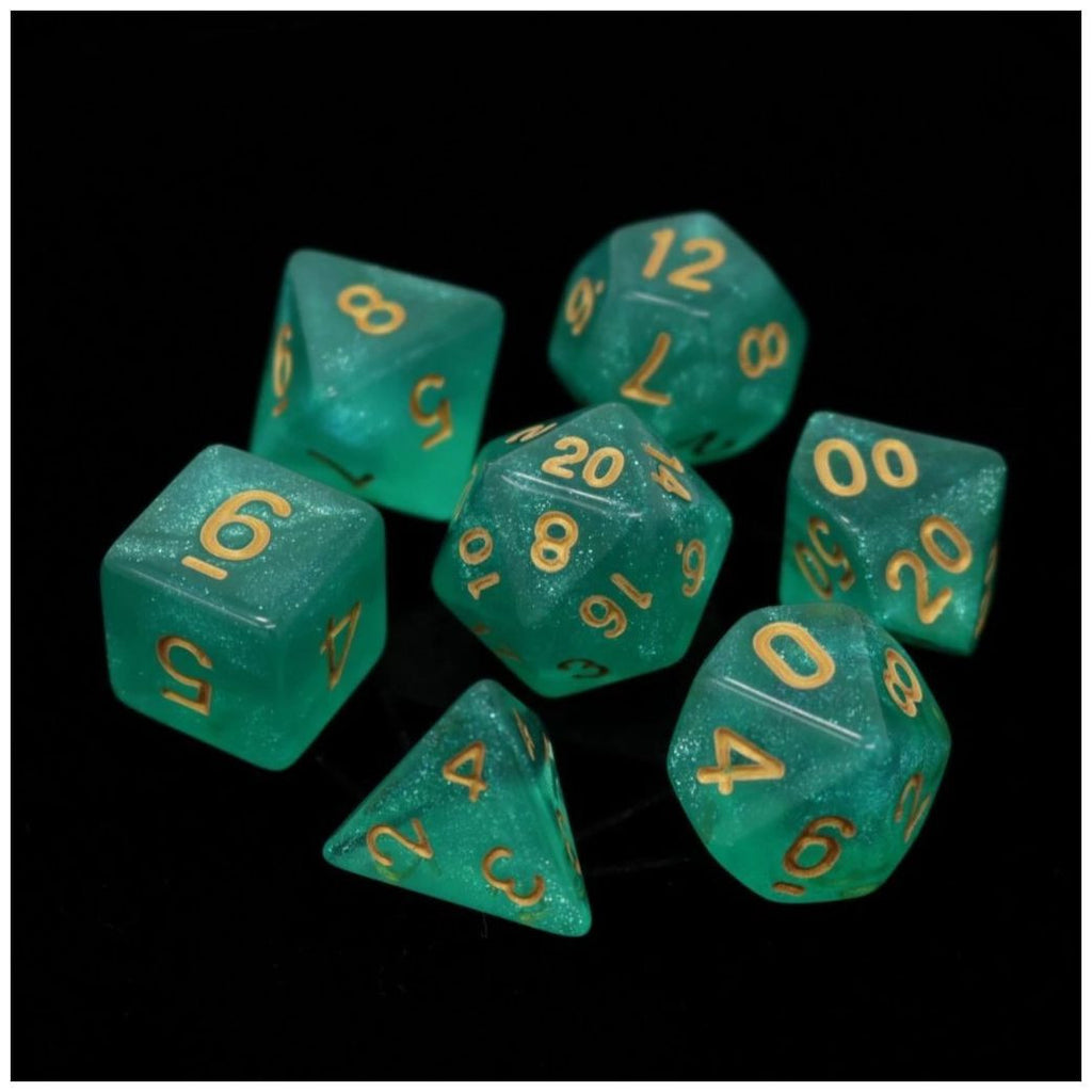 Die Hard Dice Polymer RPG Polyhedral Set - Hakuro with Gold