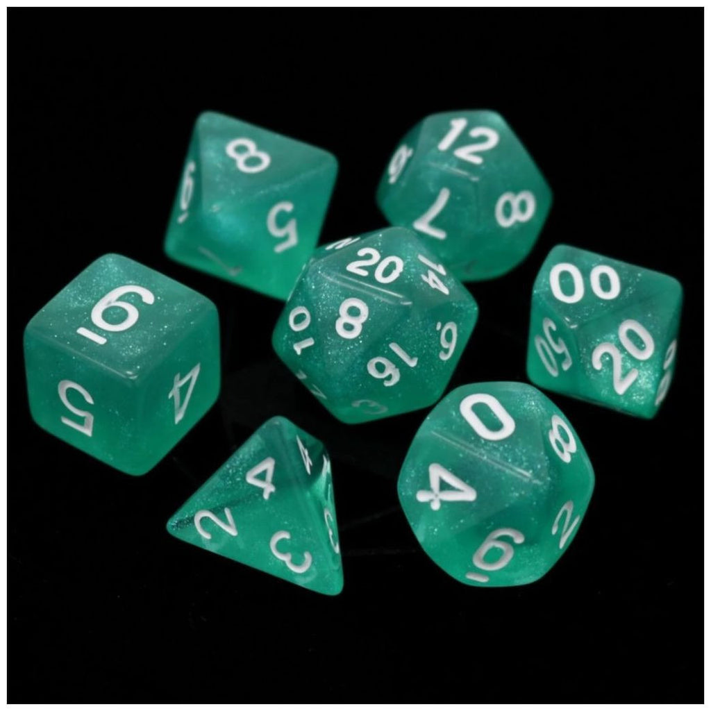 Die Hard Dice Polymer RPG Polyhedral Set - Hakuro with White